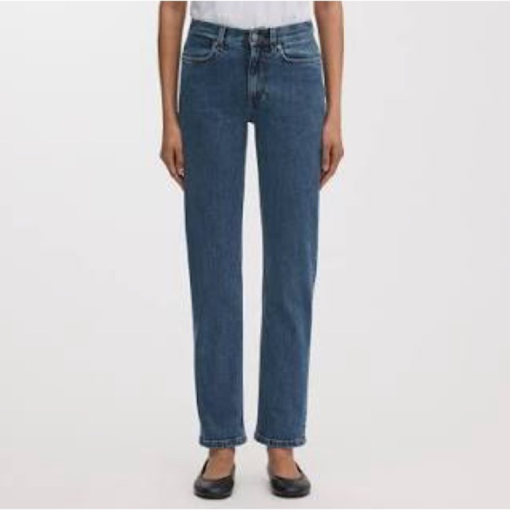 ASKET The Standard Jeans Women's 29 Straight Medium Stone Wash Organic Denim